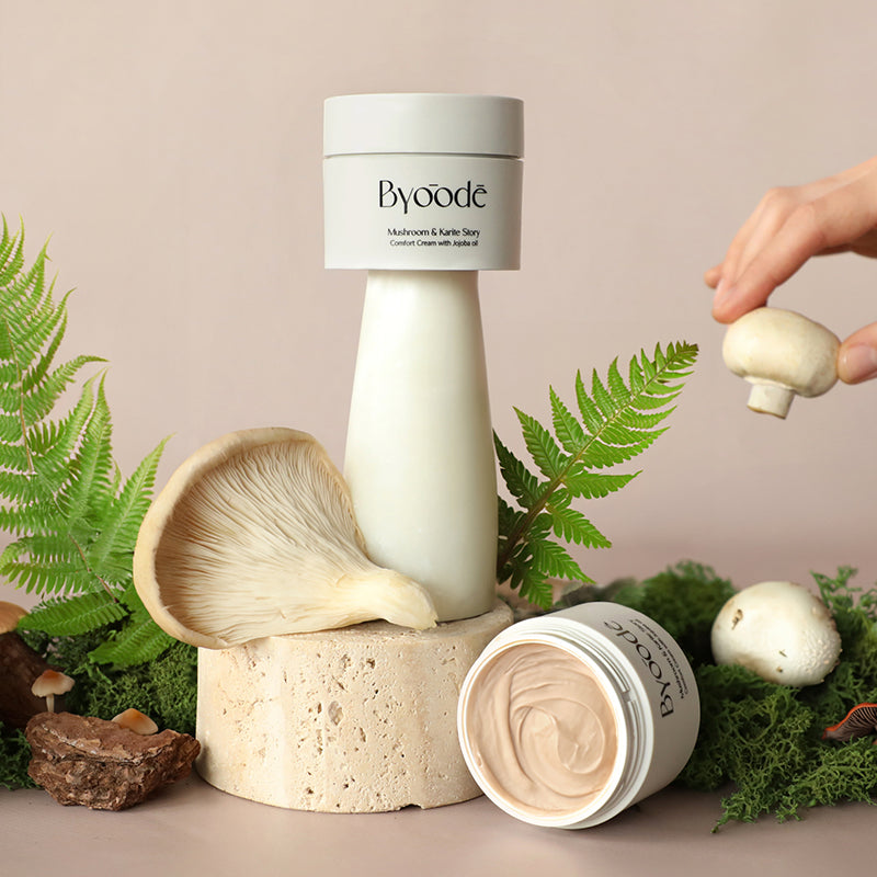 Producto de belleza natural - Crema facial Byoode Mushroom & Karite Story